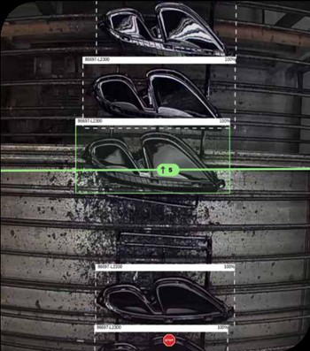 自動車外装部品をリアルタイムで探索・計数するVision AIの出力画面